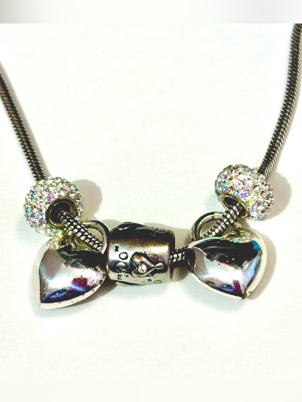 Brighton Mini Charm Heart necklace Fits mini & regular charms Silver Retired - Picture 6 of 9